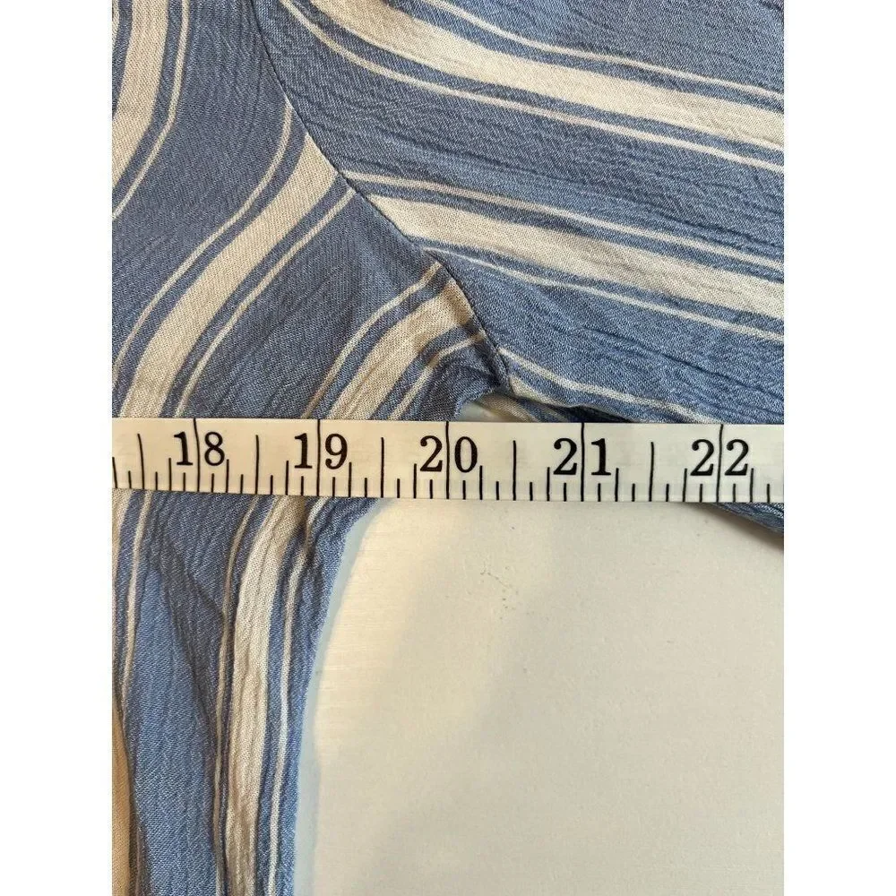 American Eagle Striped Woman's Medium Bell Sleeve Blouse - Picture 6 of 7